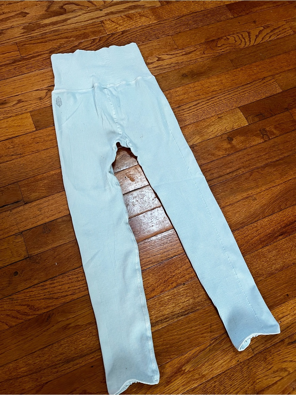 Free People Ribbed Light Blue Leggings
